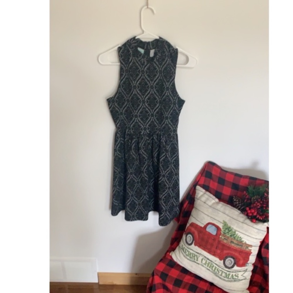 Black and Gray Pattern Dress